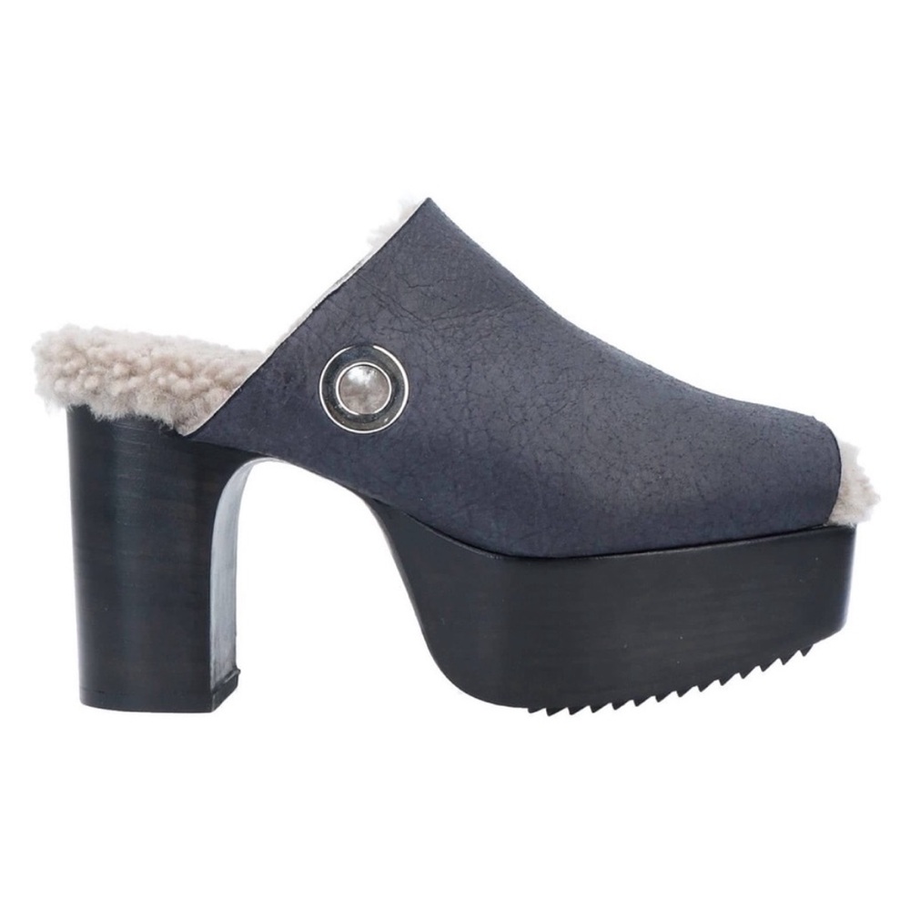 RICK OWENS Shearling-Lined Mules/Clogs